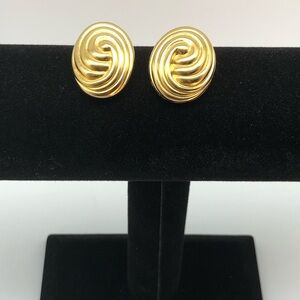 Alfred Sung GoldTone clip In Earrings